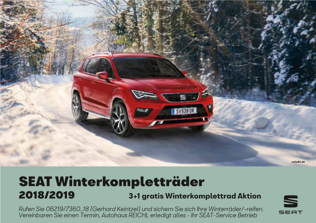 SEAT Winterkompletträder 2018/2019 3+1 Gratis Winterkomplettrad Aktion