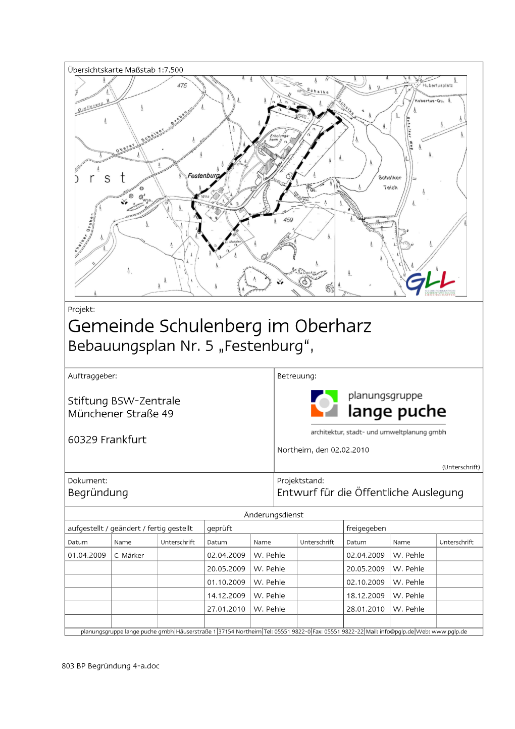 803 BP Begründung 4-A.Doc Gemeinde Schulenberg Im Oberharz Bebauungsplan Nr