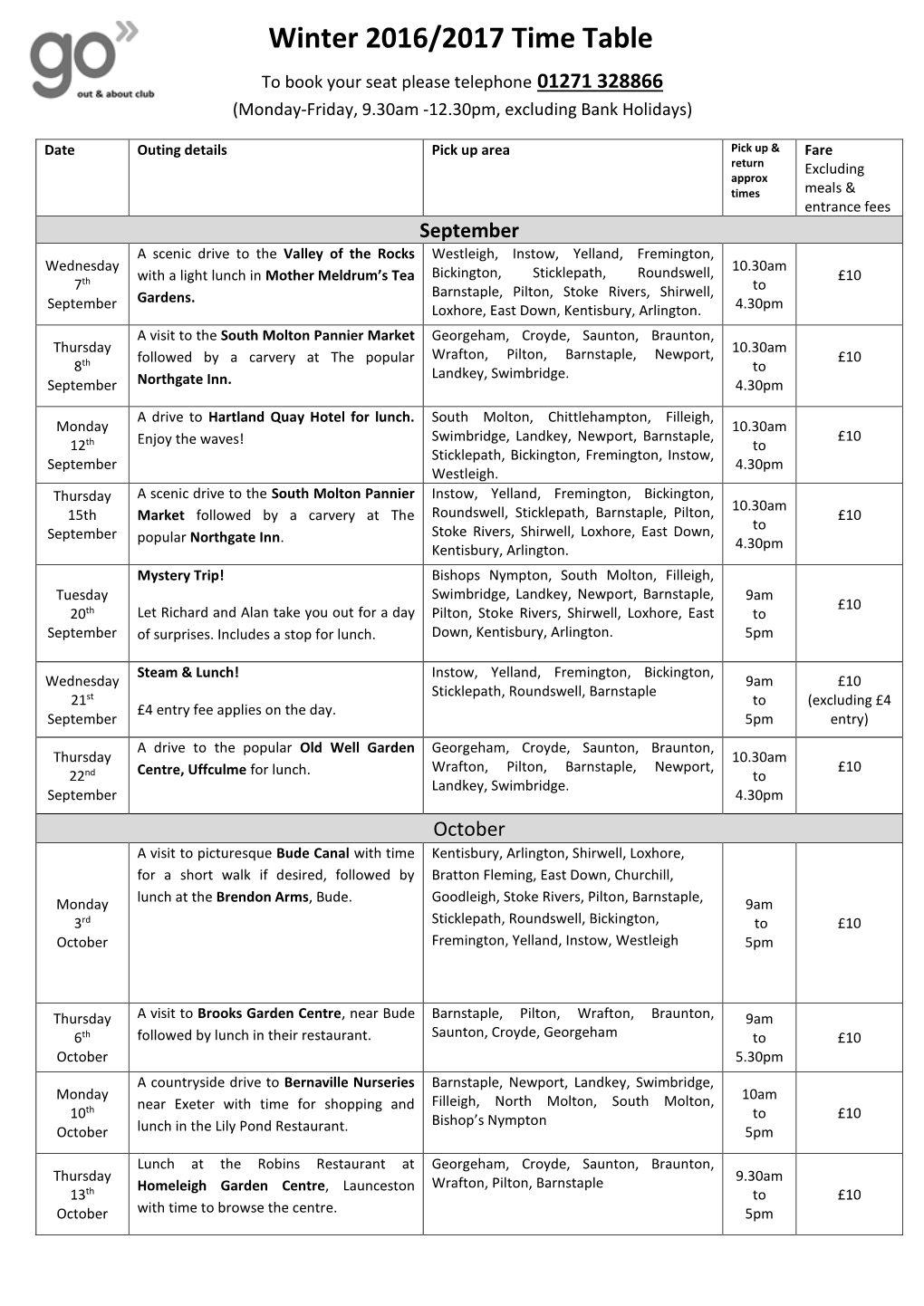 Winter 2016/2017 Time Table