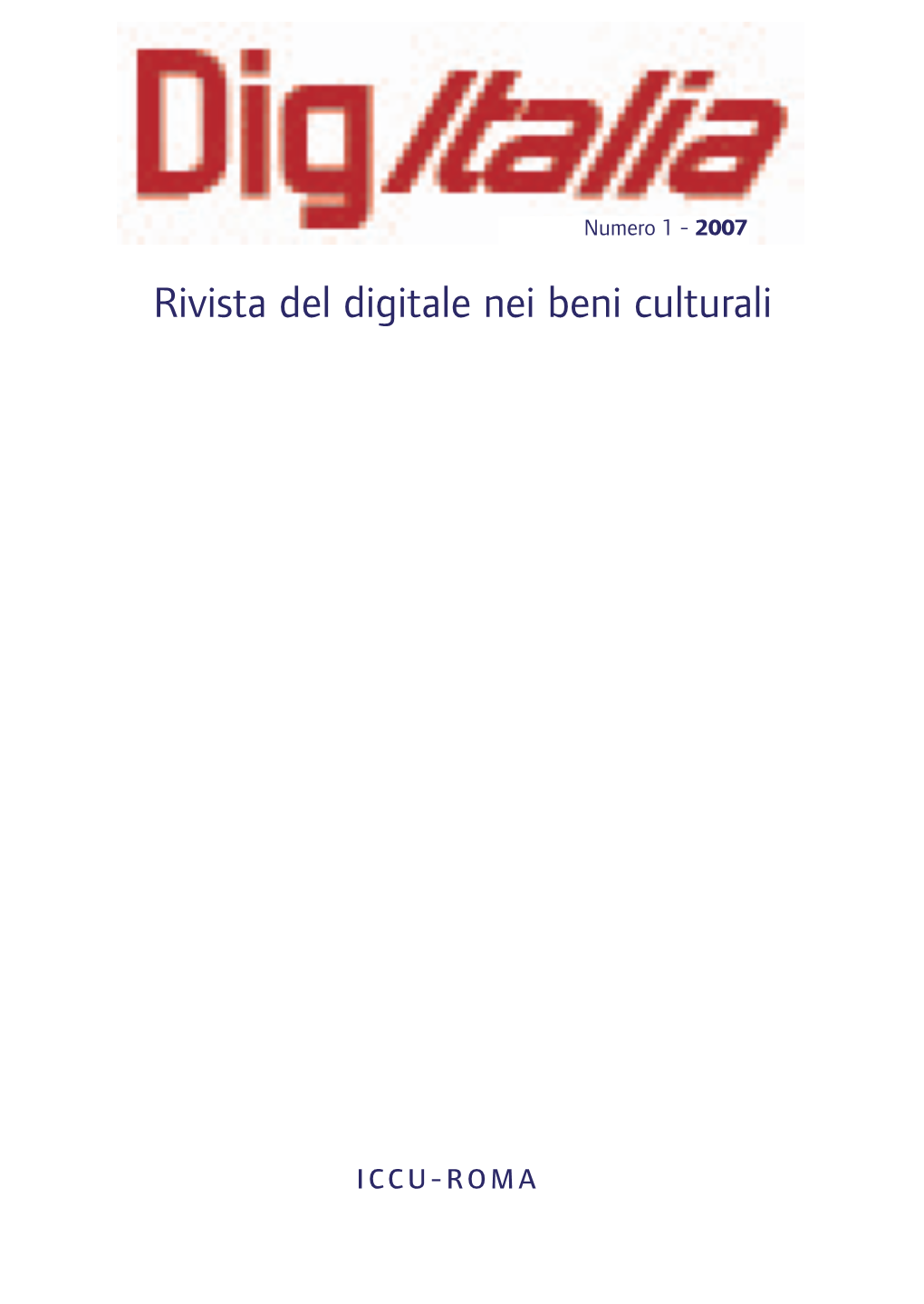 Rivista Del Digitale Nei Beni Culturali