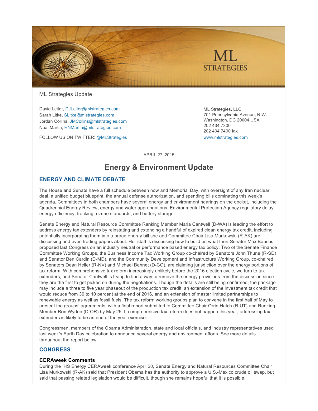 Energy & Environment Update