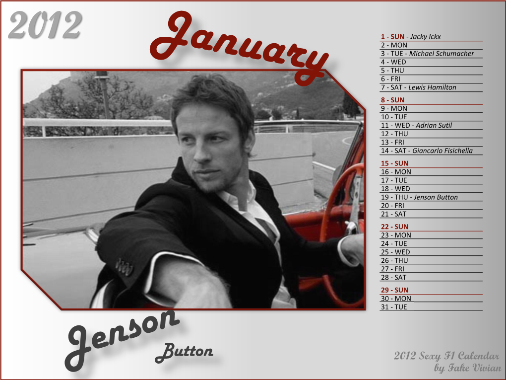 2012 Sexy F1 Calendar