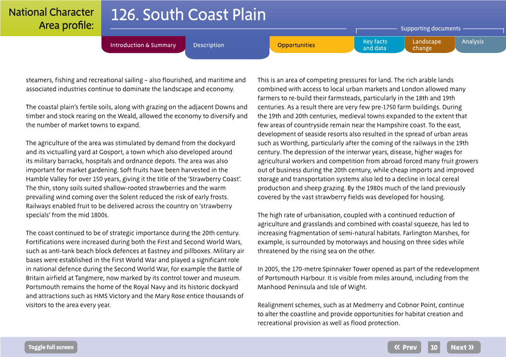 126. South Coast Plain Area Profile: Supporting Documents