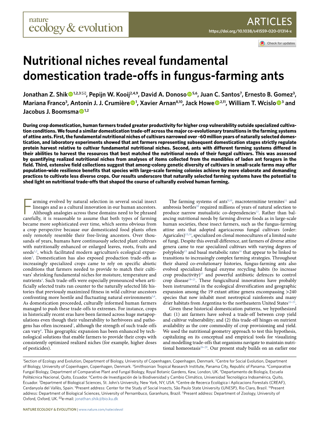 Nutritional Niches Reveal Fundamental Domestication Trade-Offs in Fungus-Farming Ants