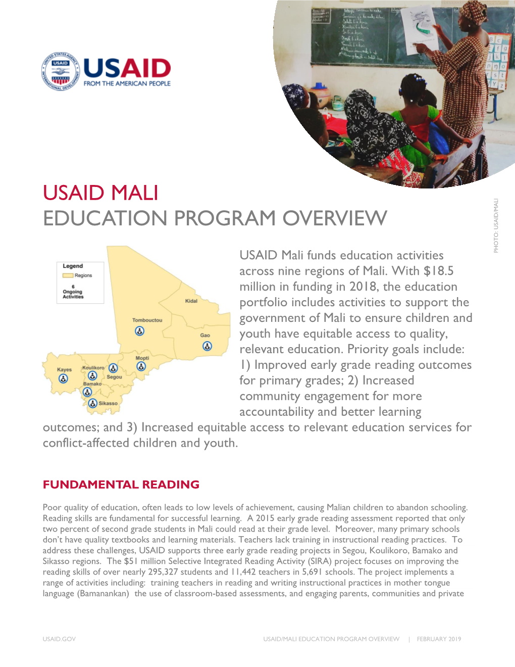 Usaid Mali Education Program Overview