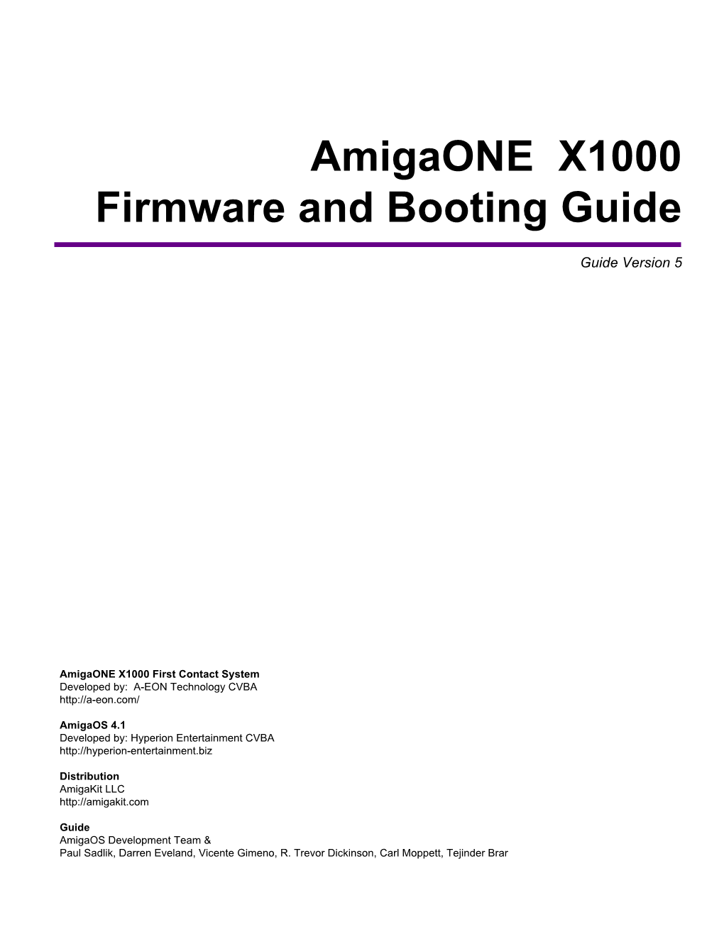 Amigaone X1000 Firmware and Booting Guide