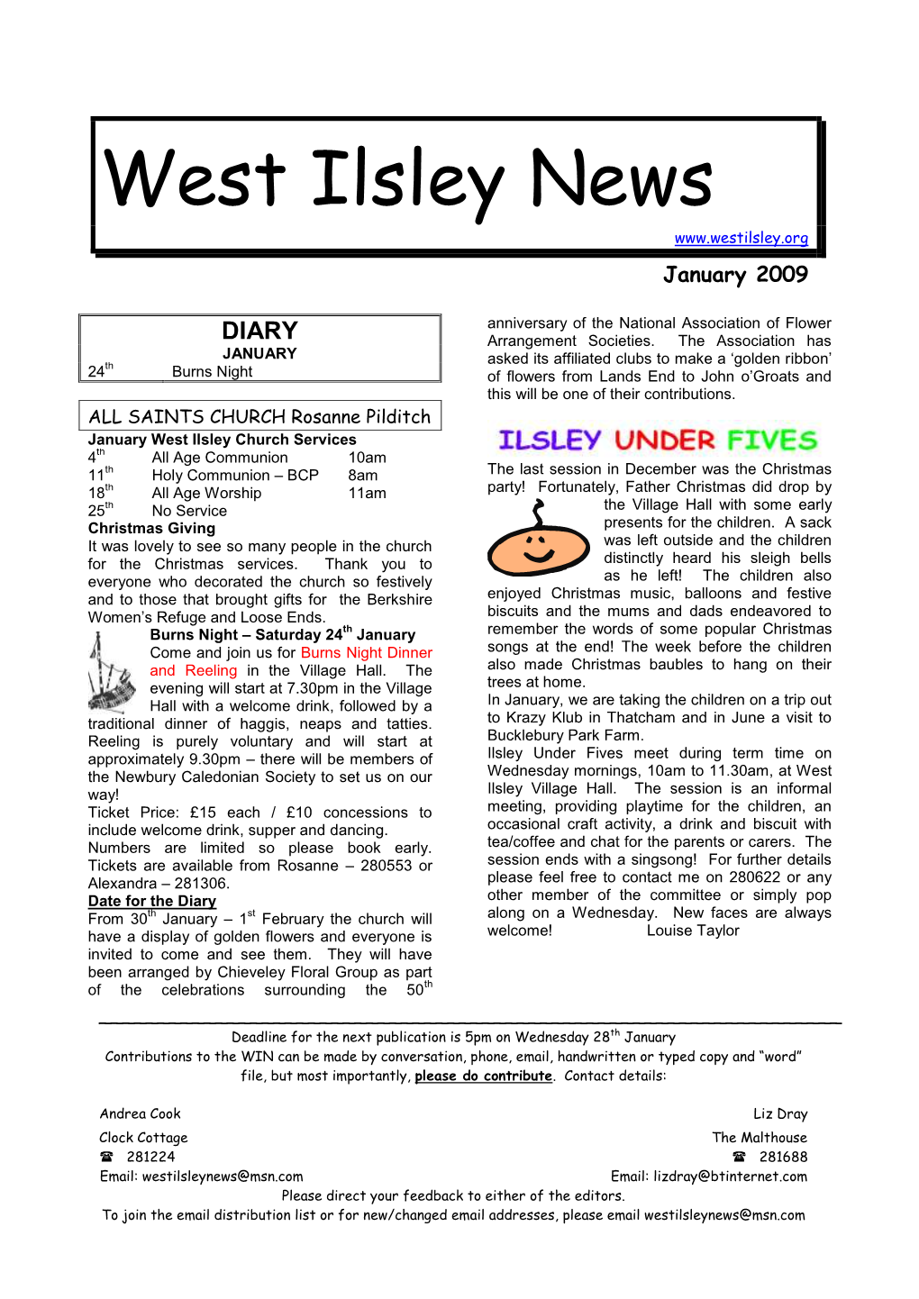 West Ilsley News January 2009