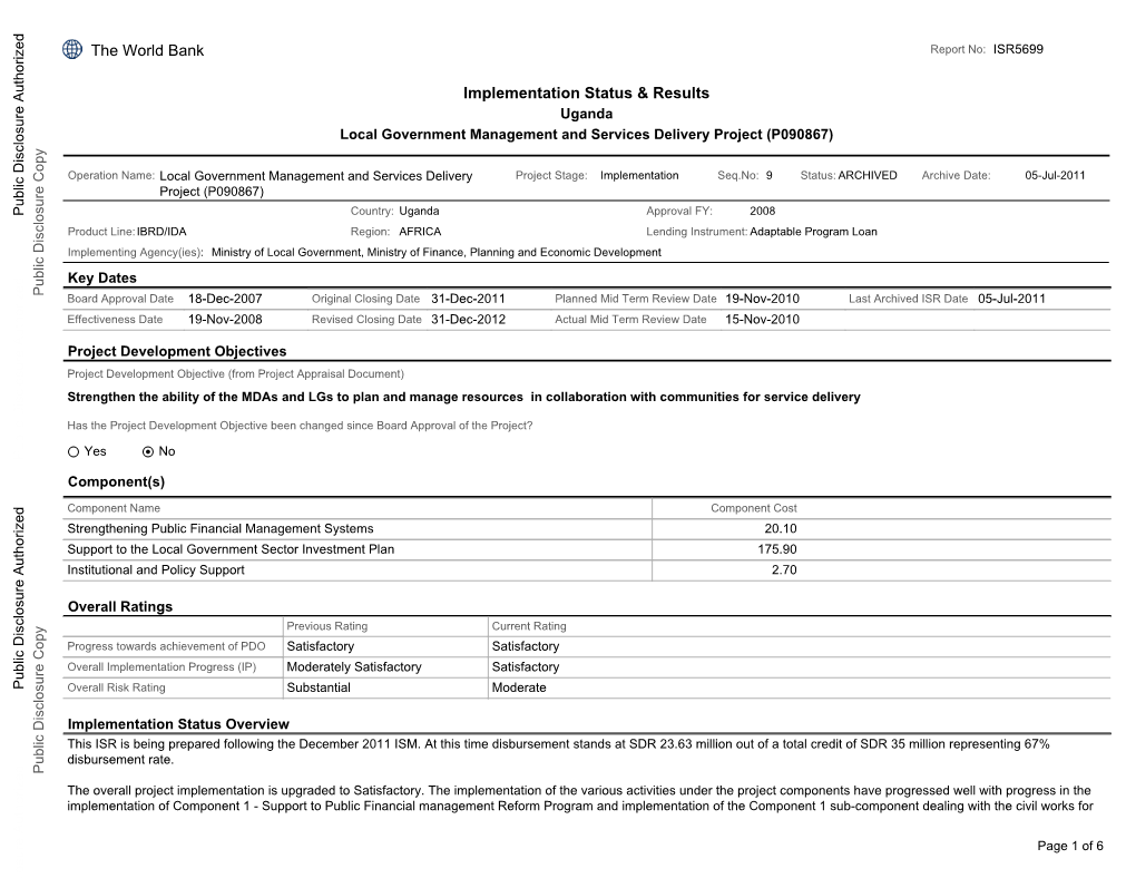 World Bank Document