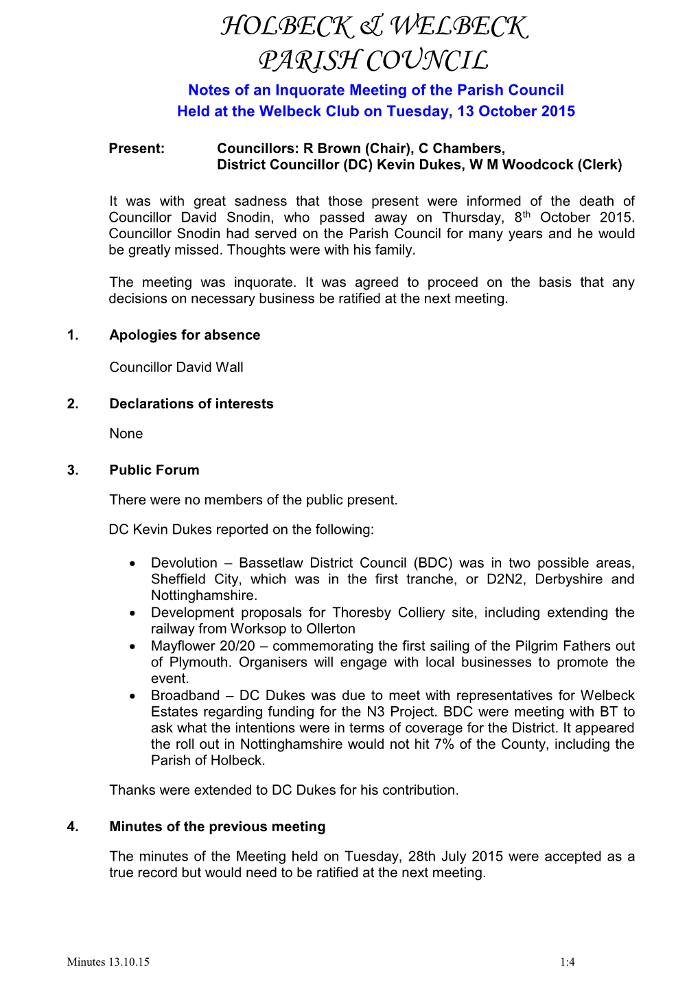 Whitwell Parish Council