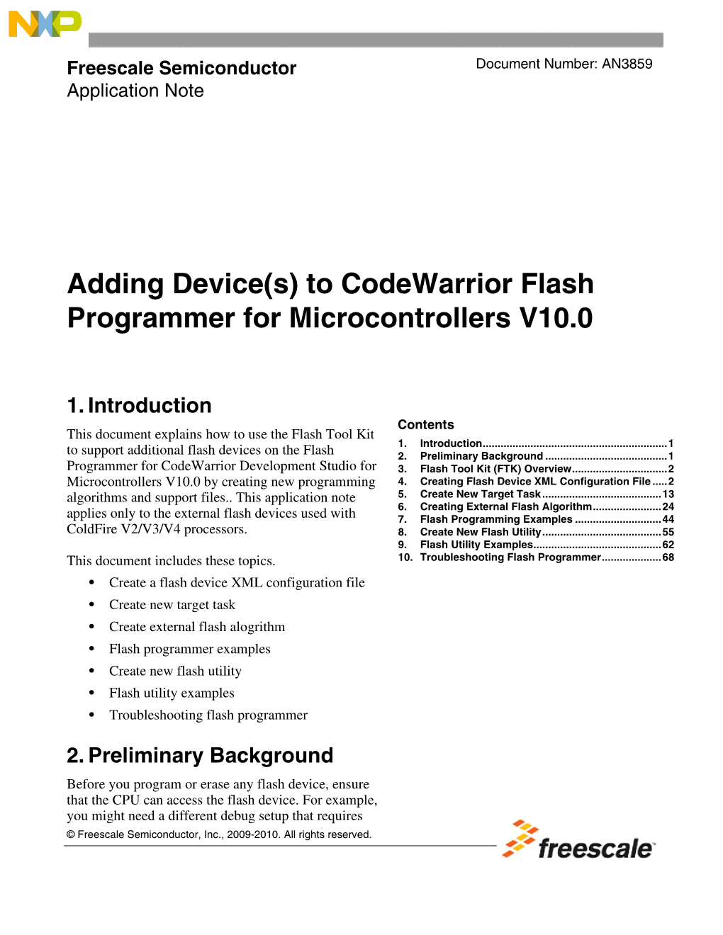 AN3859 – Adding Device(S) to the Codewarrior Flash Programmer For