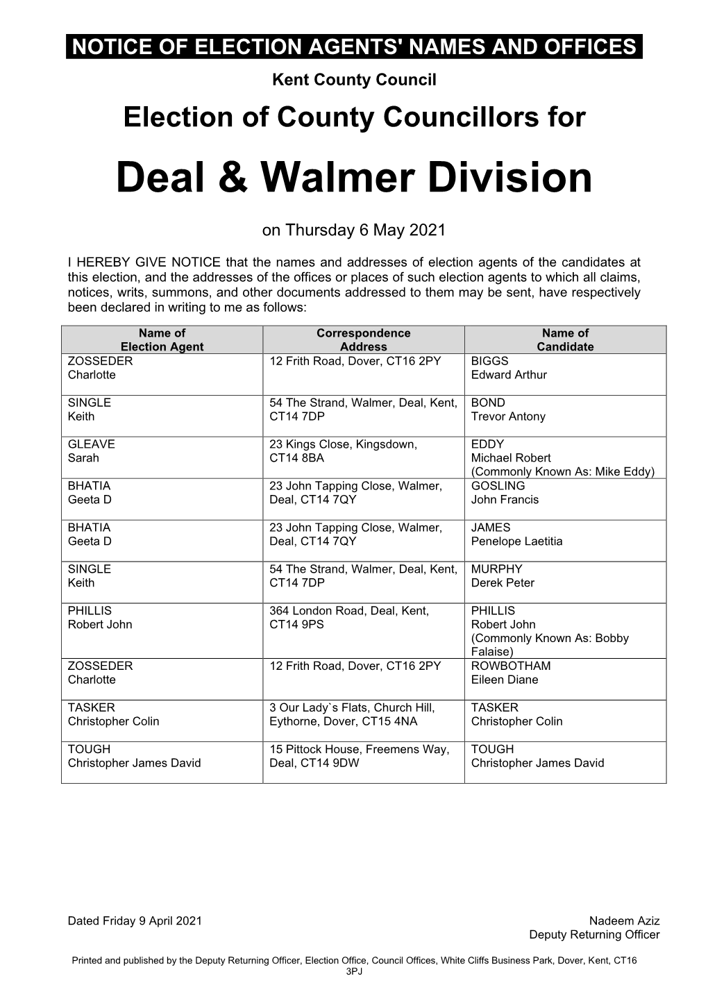 Deal & Walmer Division