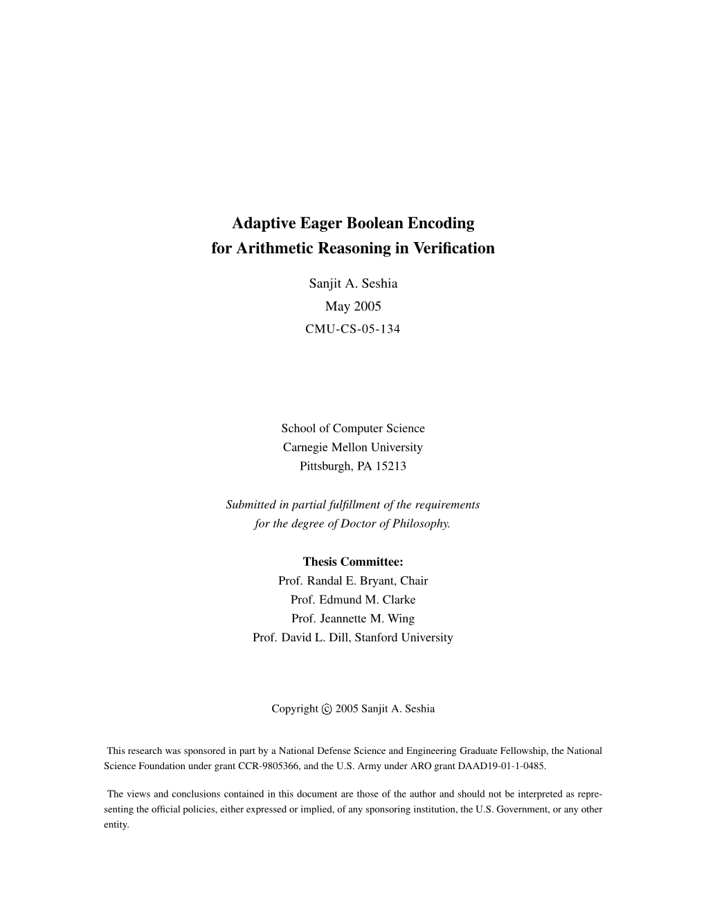 Adaptive Eager Boolean Encoding for Arithmetic Reasoning in Verification