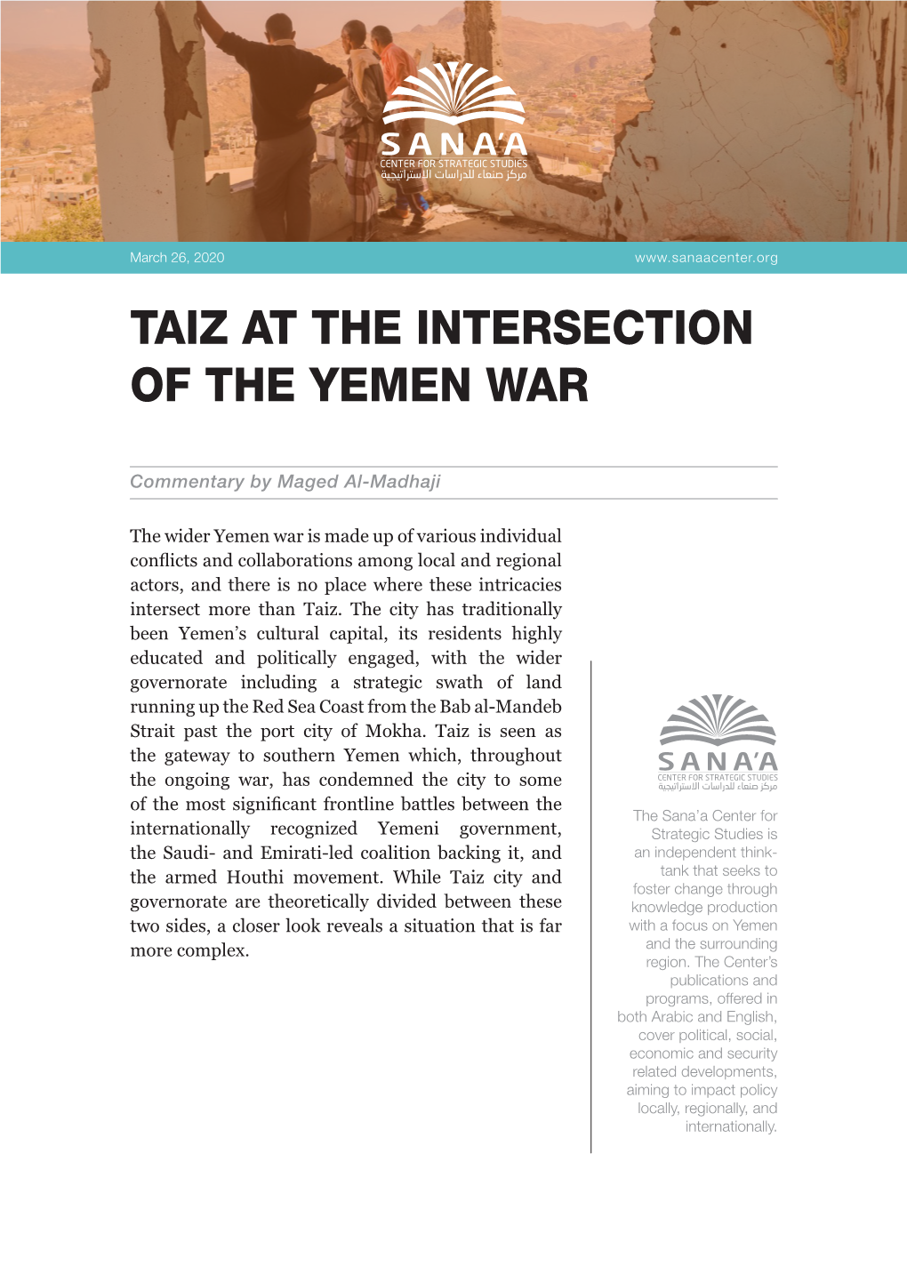 Taiz at the Intersection of the Yemen War