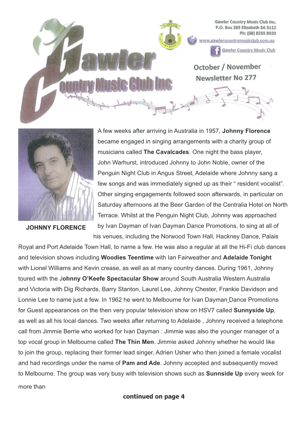 Gawler CM Club October / November 2016 Newsletter