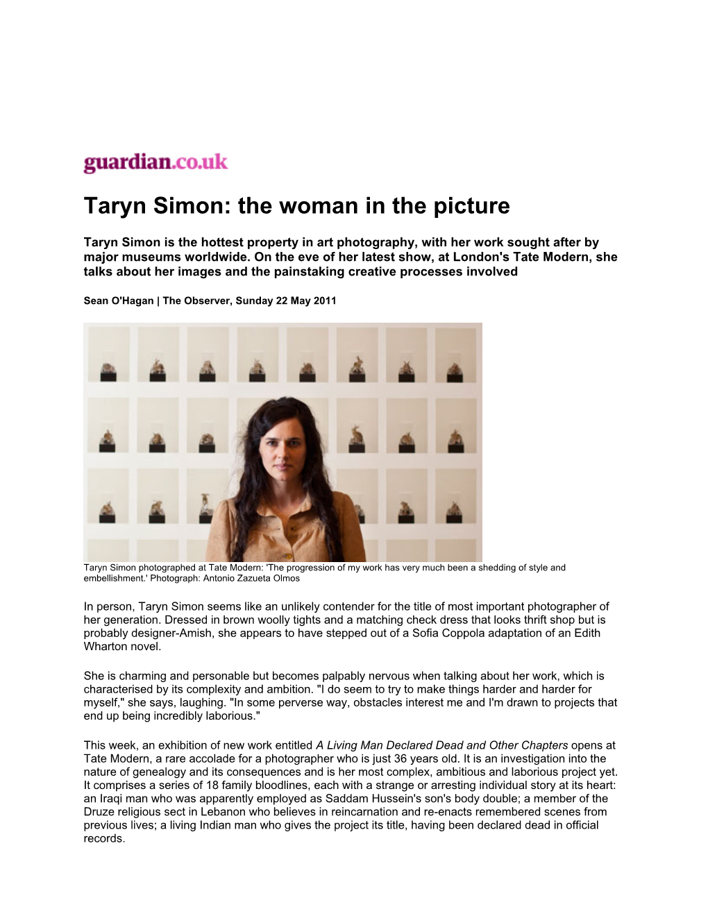 Taryn Simon: the Woman in the Picture