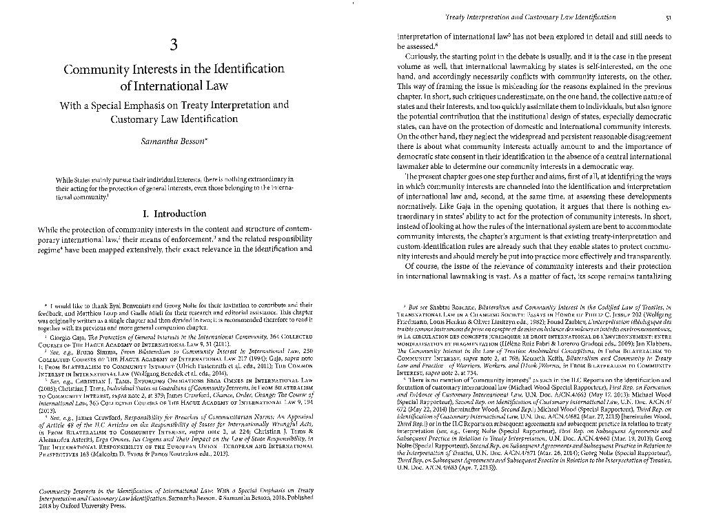 Community Interests in the Identification of International Law: with a Special Emphasis on Treaty Interpretation and Customary Law Identification