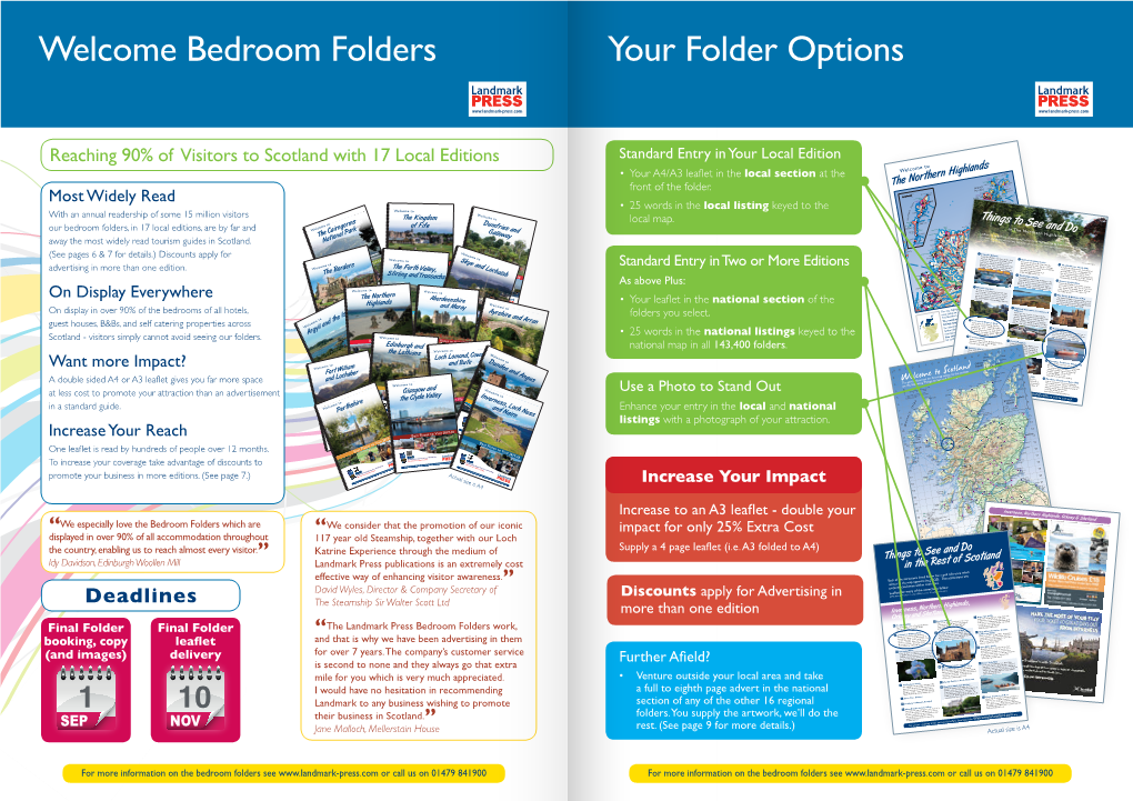 Welcome Bedroom Folder Advertising Rates 2017