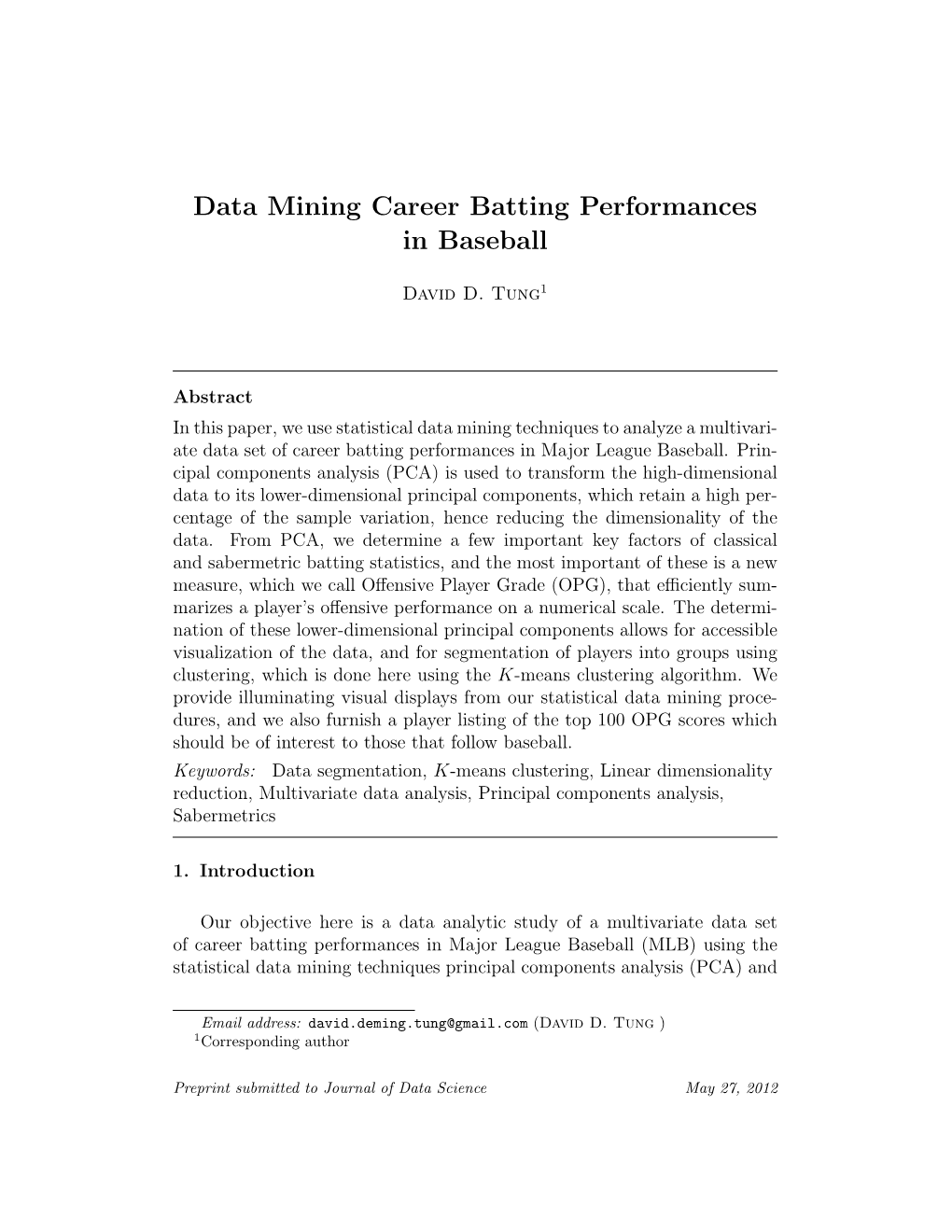 Data Mining Career Batting Performances in Baseball