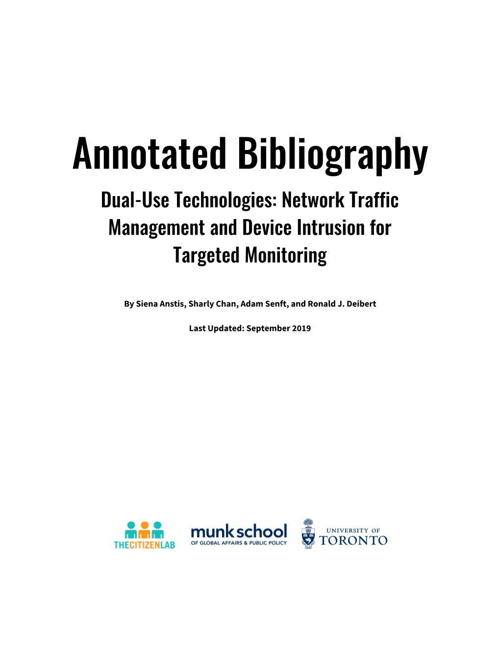 Annotated Bibliography: Dual-Use Technologies