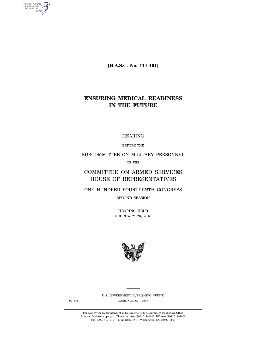 Ensuring Medical Readiness in the Future Committee On
