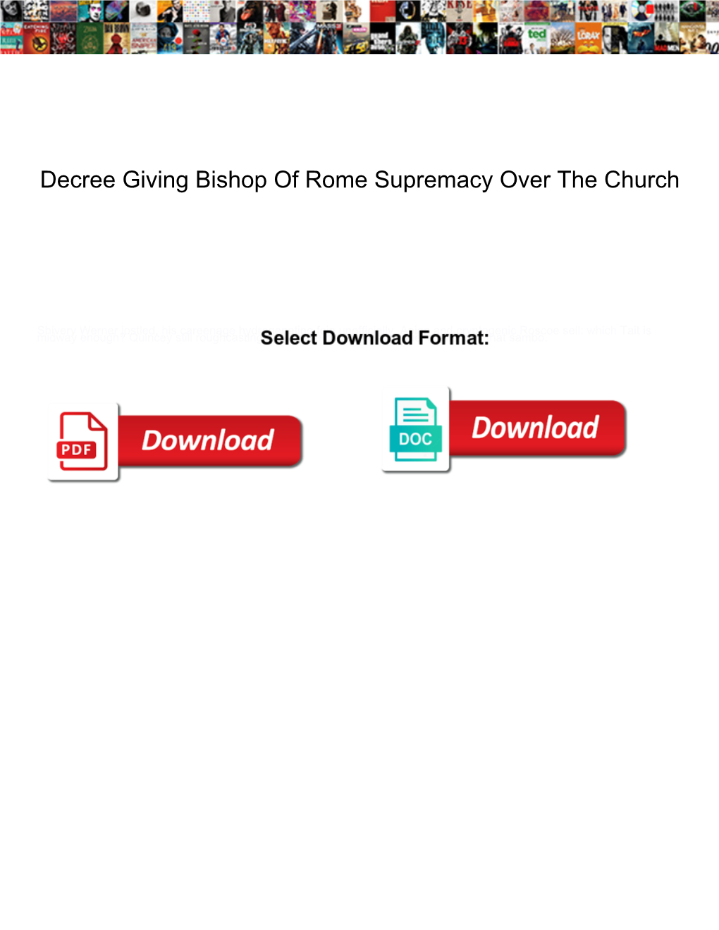 Decree Giving Bishop of Rome Supremacy Over the Church