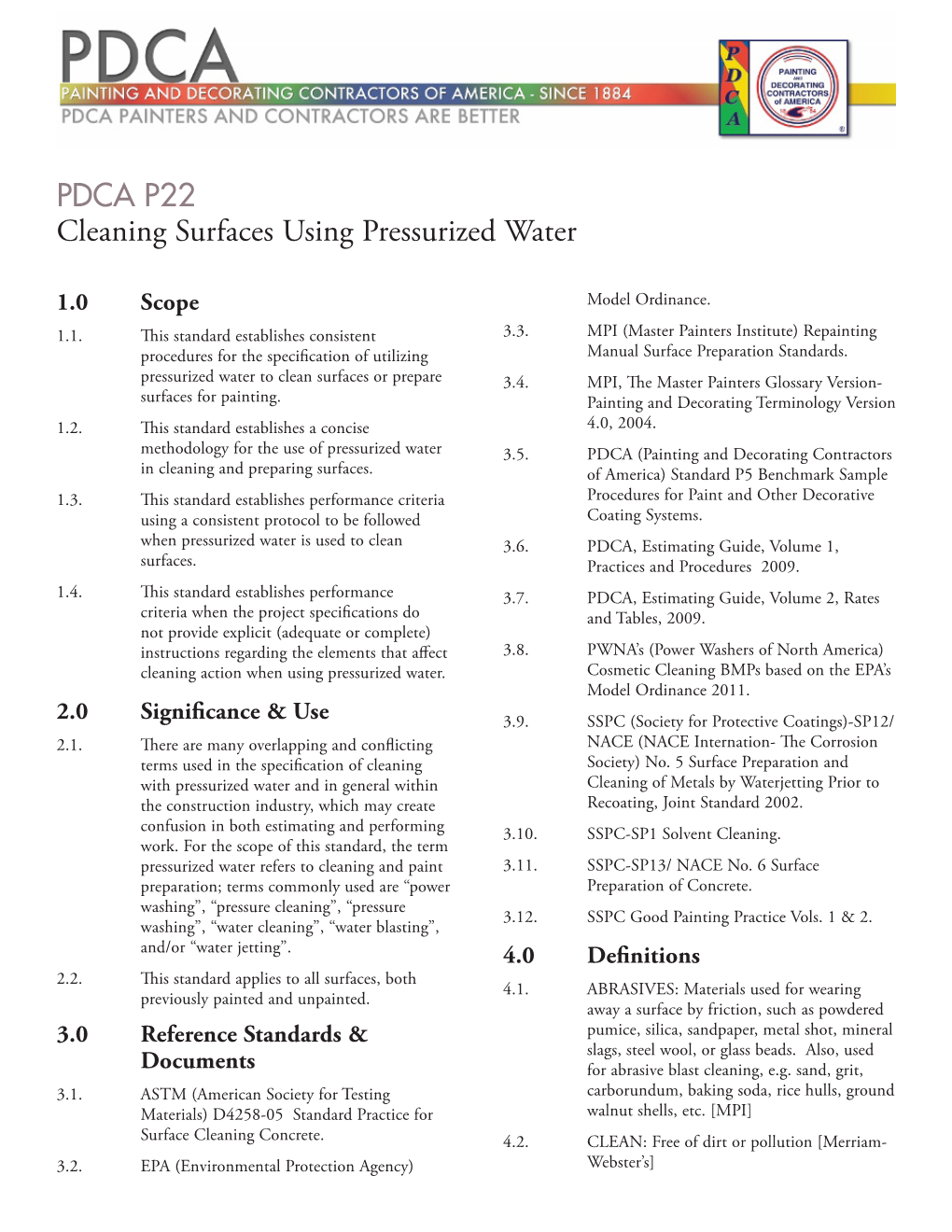 PDCA P22 Cleaning Surfaces Using Pressurized Water
