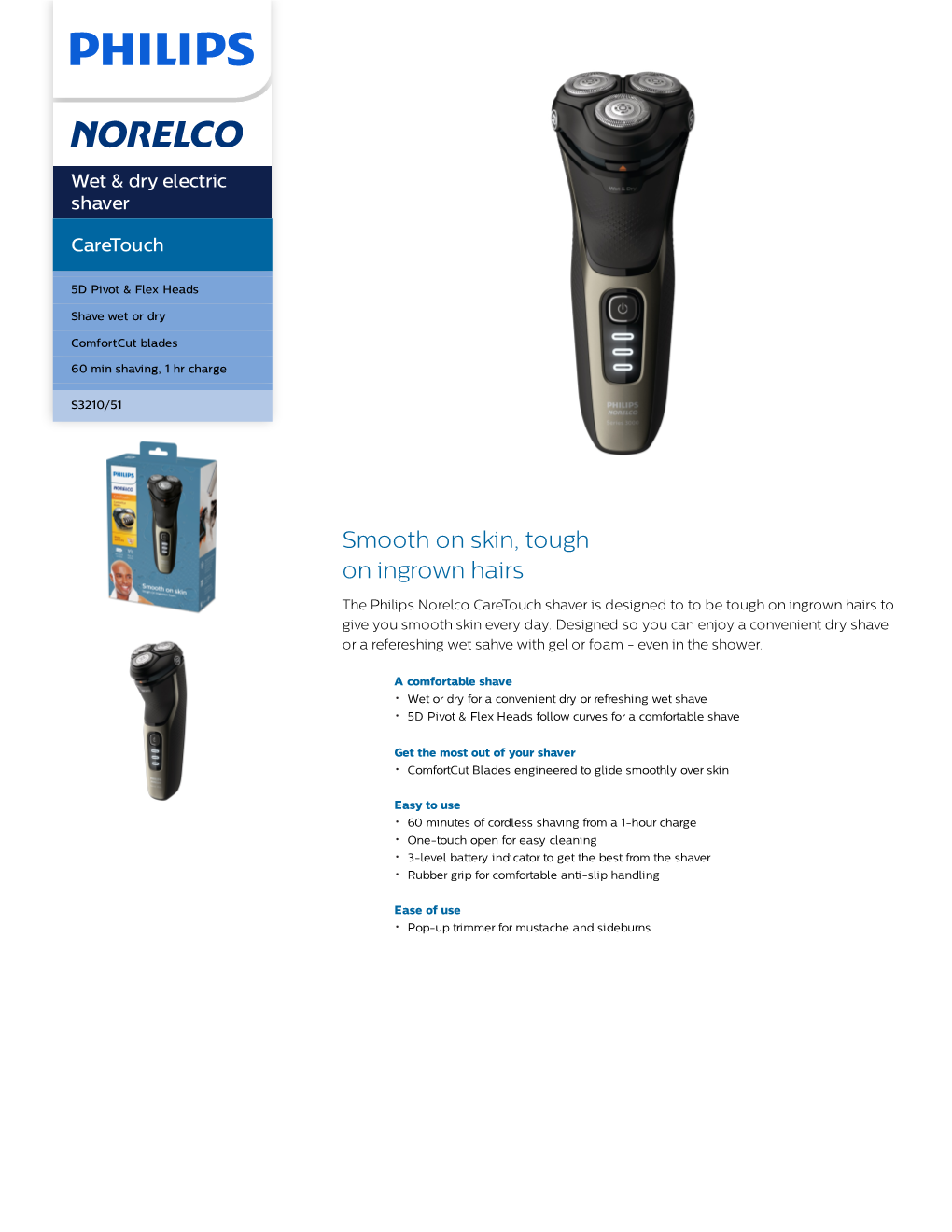 S3210/51 Philips Wet & Dry Electric Shaver