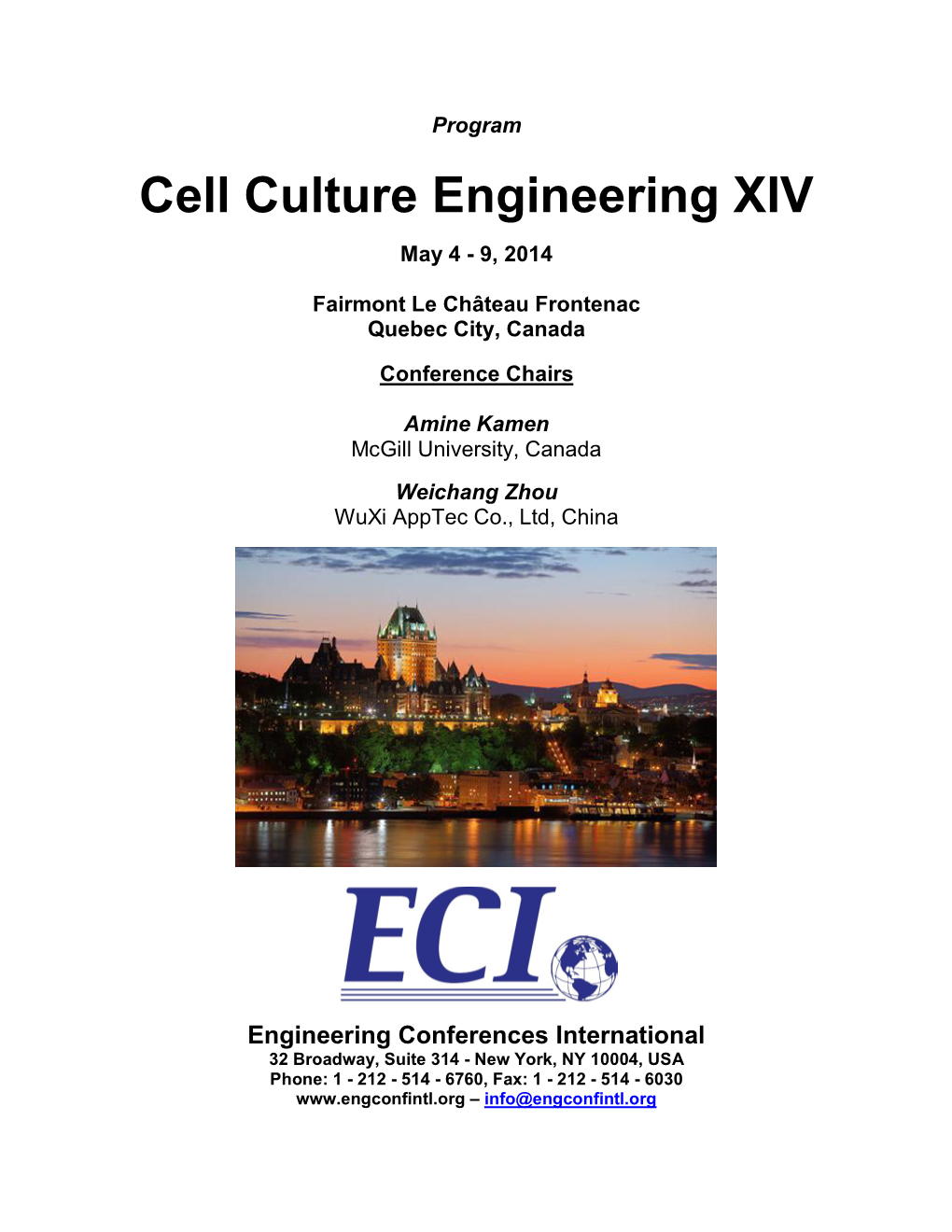 Cell Culture Engineering XIV