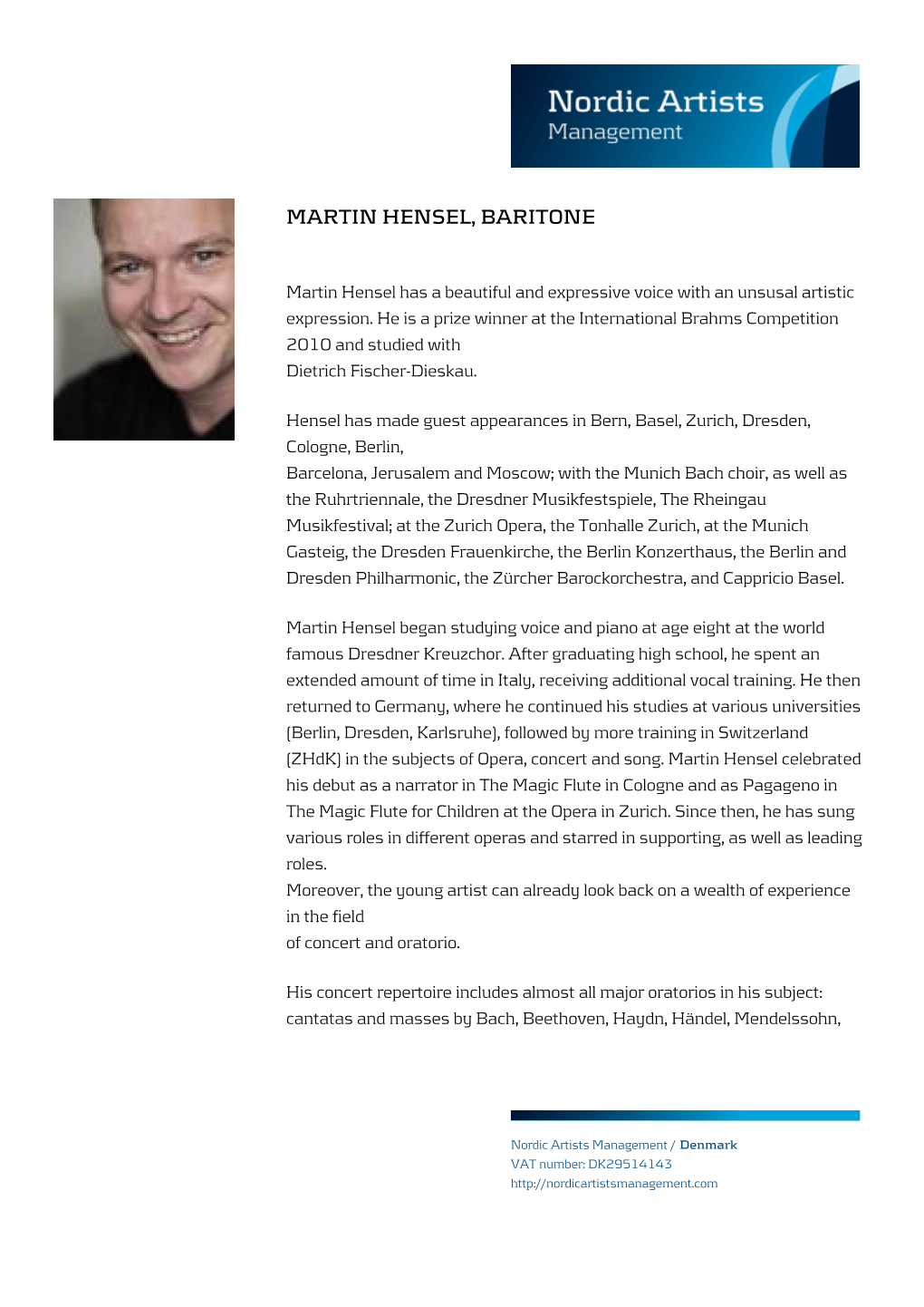 Martin Hensel, Baritone