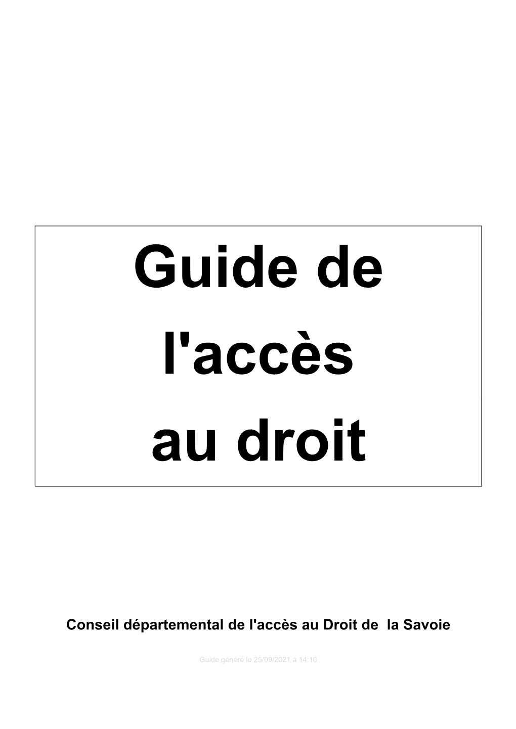 Guide De L'accès Au Droit