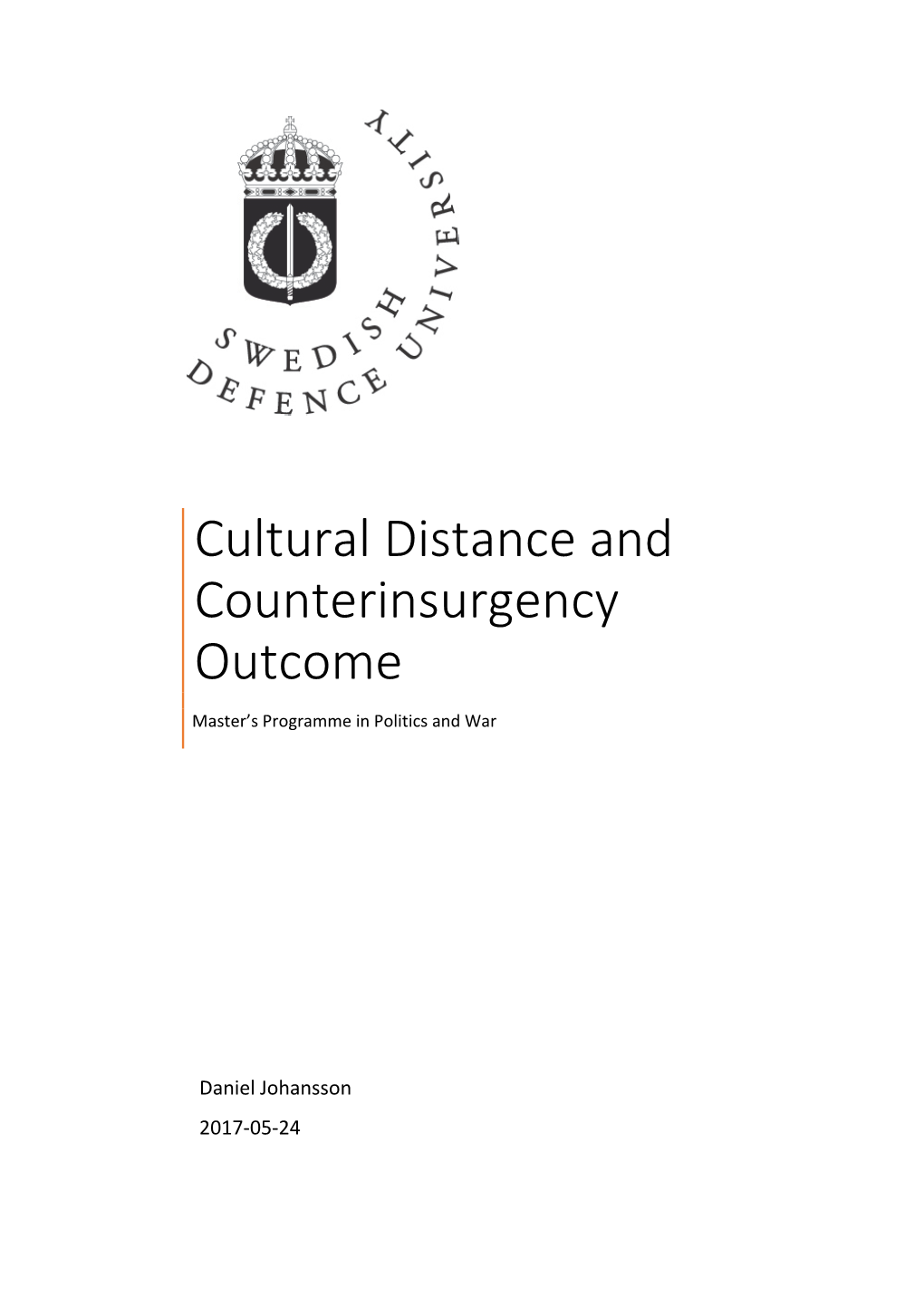 Cultural Distance and Counterinsurgency Outcome