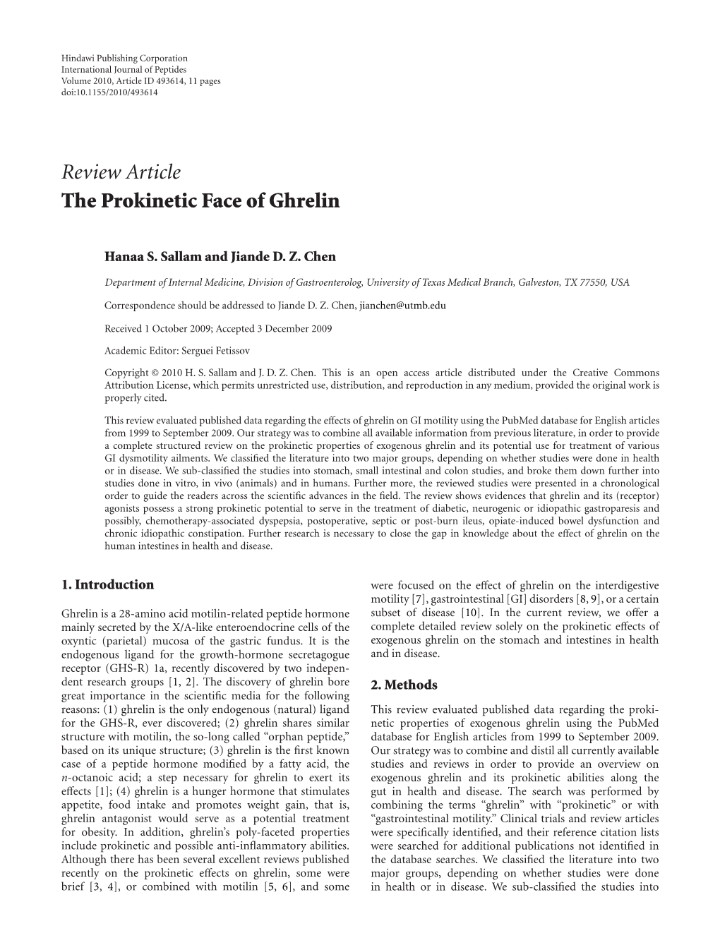 Review Article the Prokinetic Face of Ghrelin