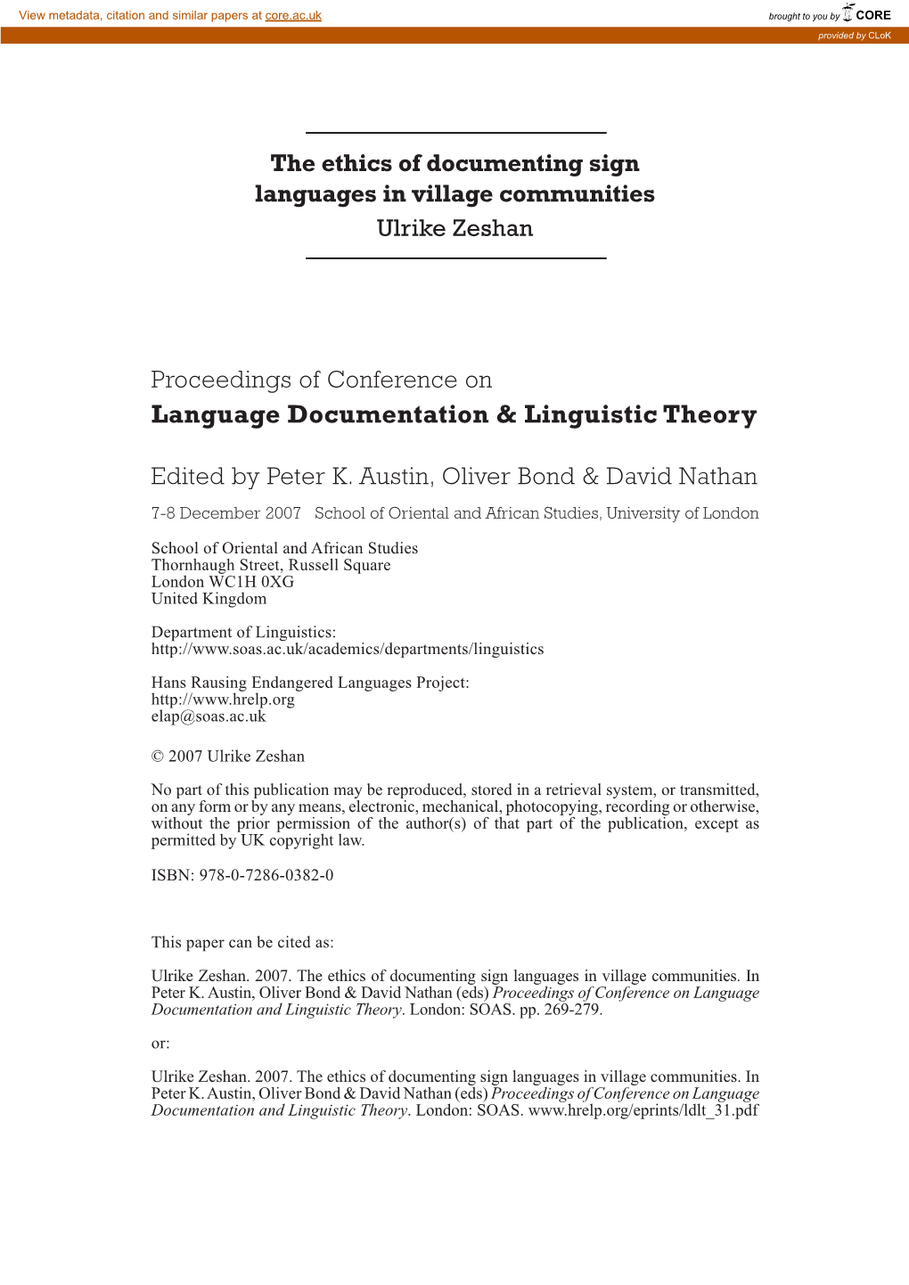 Language Documentation & Linguistic Theory