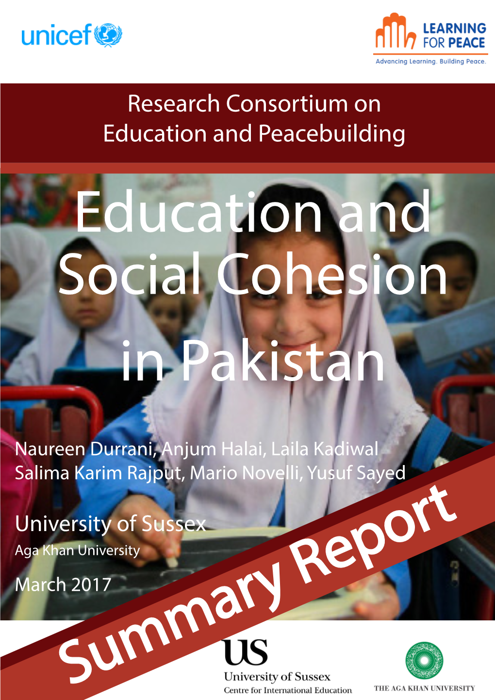 Research Consortium on Education and Peacebuilding Education and Social Cohesion in Pakistan
