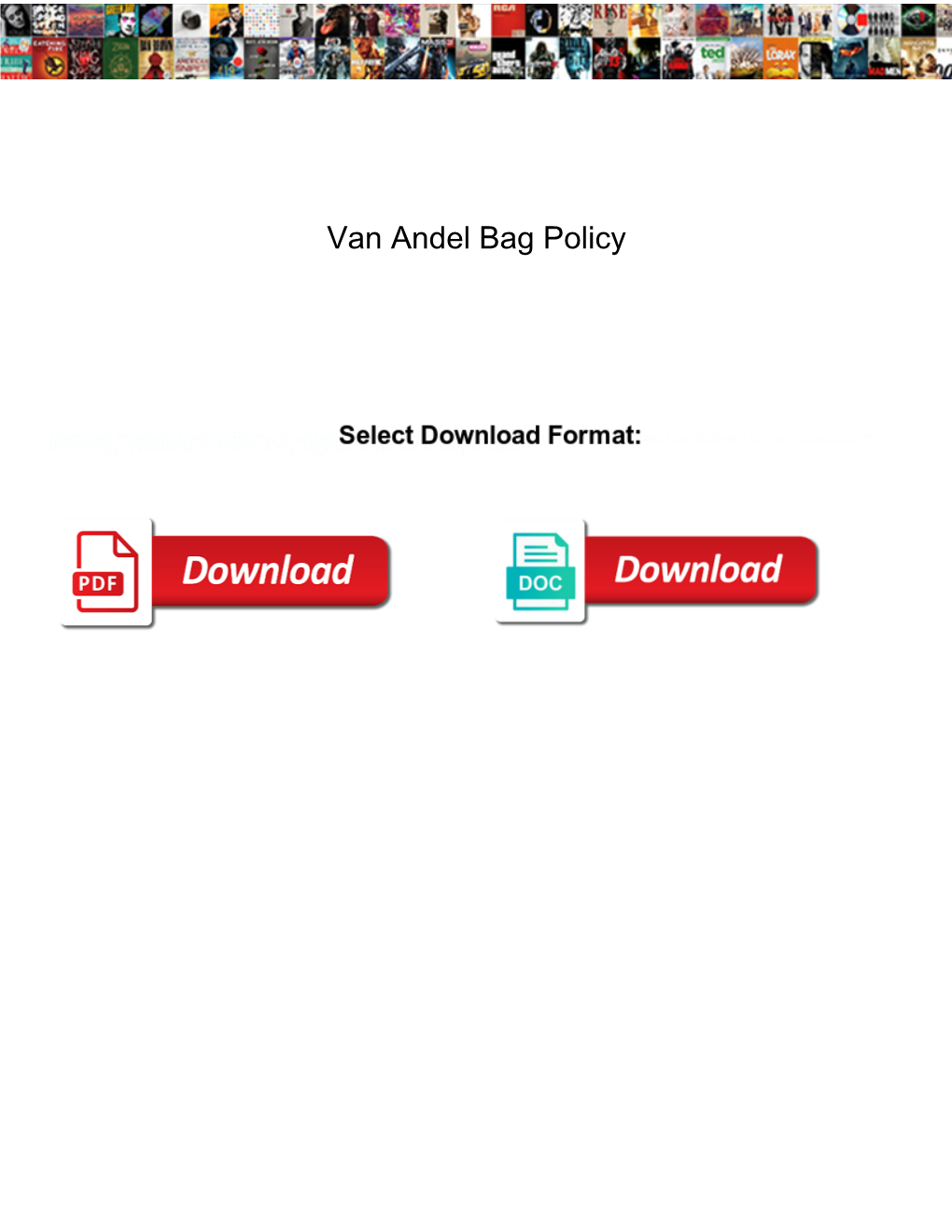 Van Andel Bag Policy