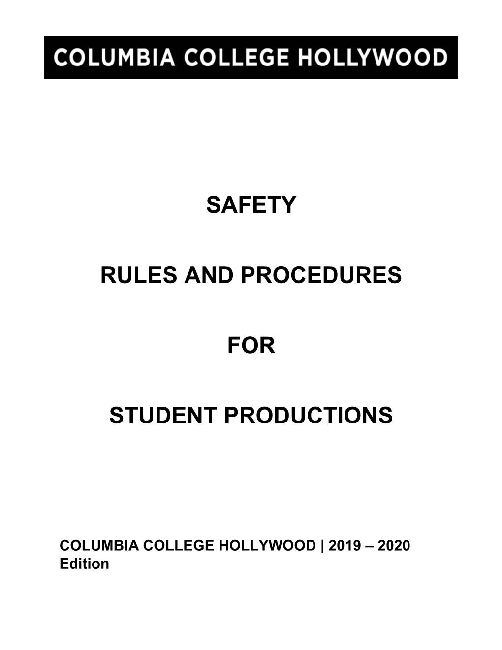 Safety Rules for Student Productions