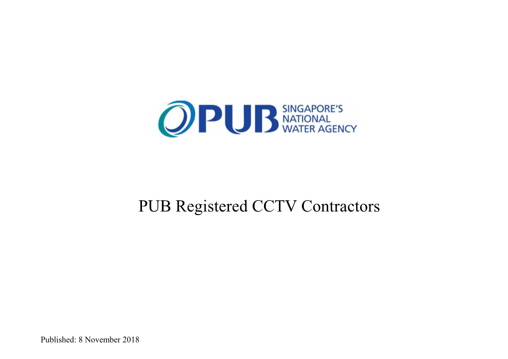 PUB Registered CCTV Contractors