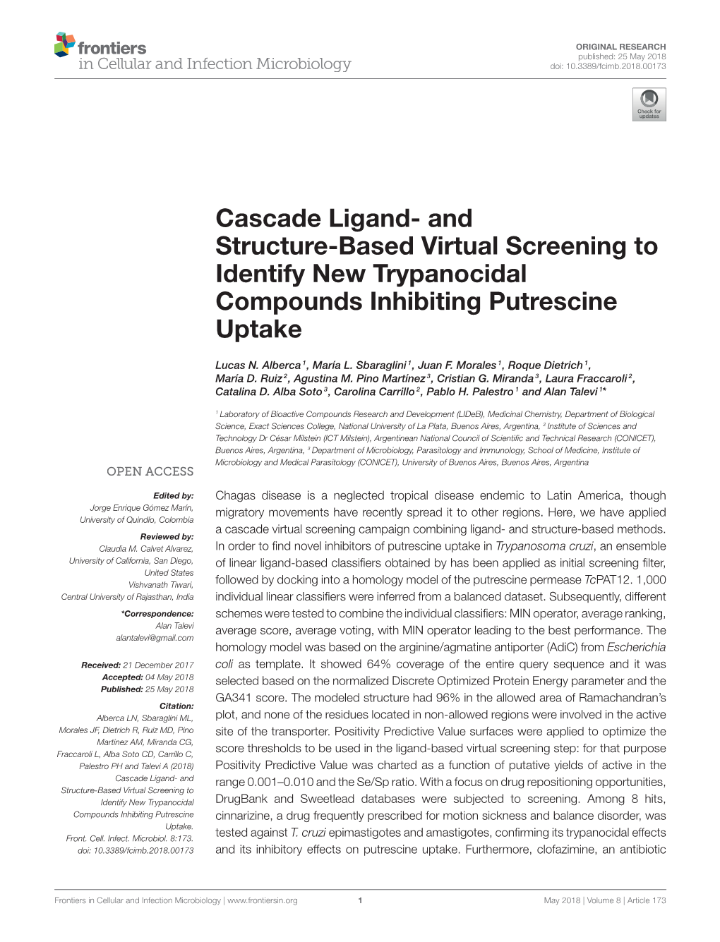 Cascade Ligand- and Structure-Based Virtual Screening to Identify New Trypanocidal Compounds Inhibiting Putrescine Uptake