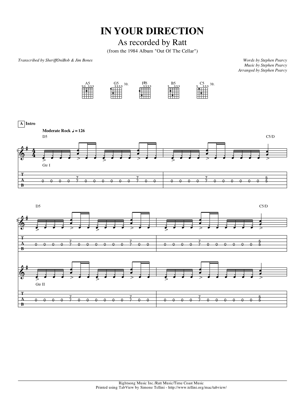 In Your Direction Guitar Tab