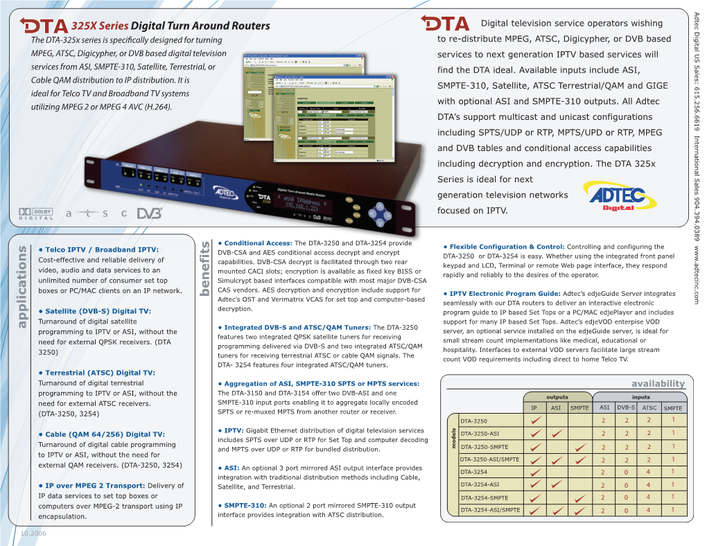 DTA 3250, DTA 3254.Pdf