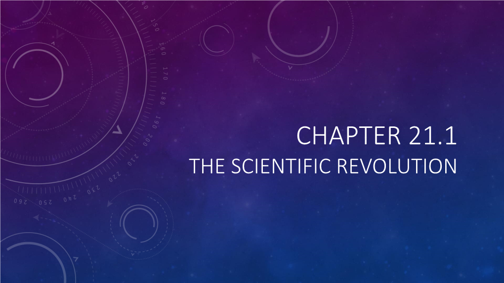 Chapter 20.1 the Scientific Revolution