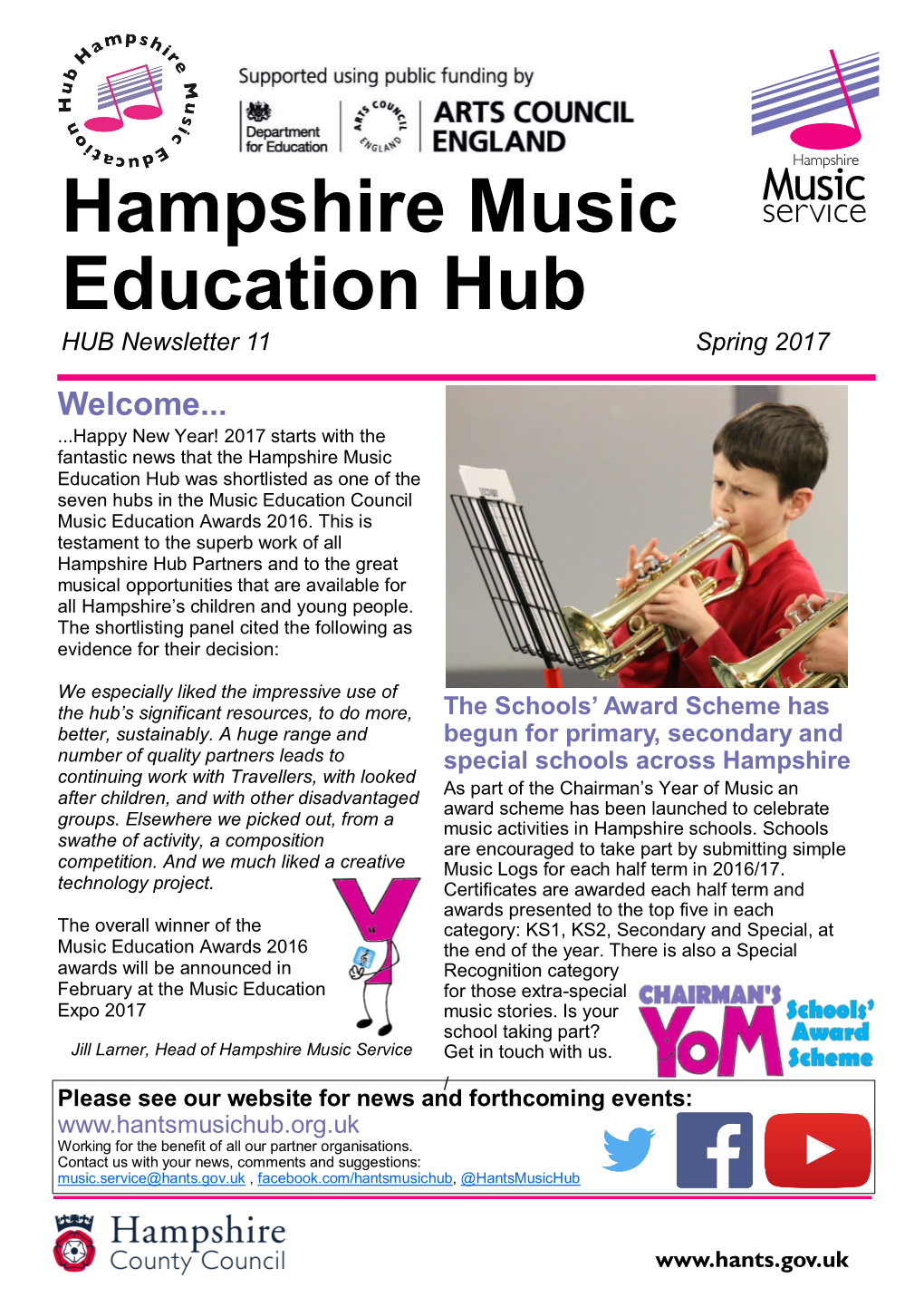 Hampshire Music Education Hub Was Shortlisted As One of the Seven Hubs in the Music Education Council Music Education Awards 2016