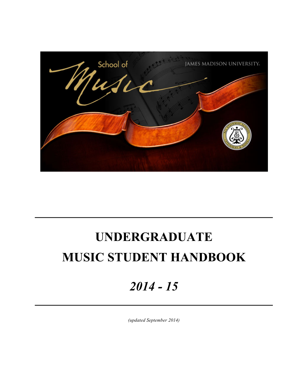Undergraduate Music Student Handbook 2014