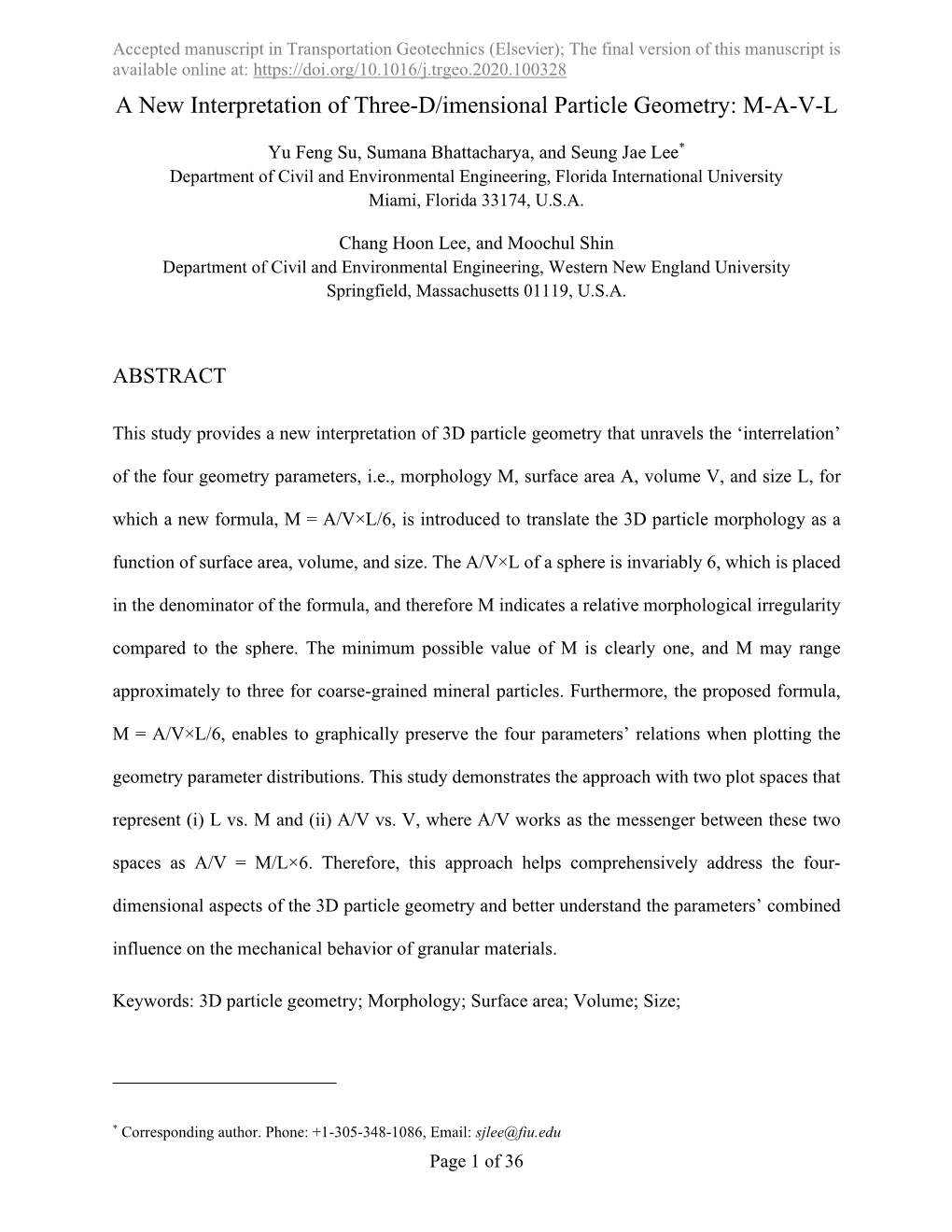 A New Interpretation of Three-D/Imensional Particle Geometry: M-A-V-L