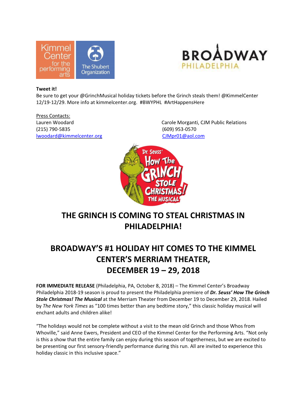 The Grinch Is Coming to Steal Christmas in Philadelphia!