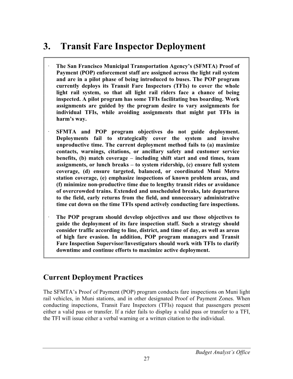 3. Transit Fare Inspector Deployment