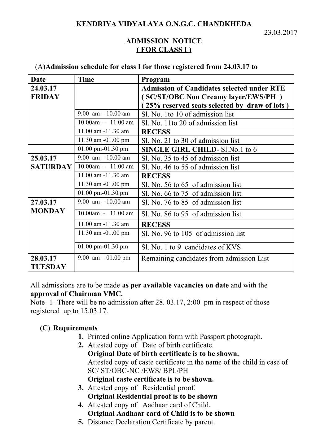 Kendriya Vidyalaya O.N.G.C. Chandkheda