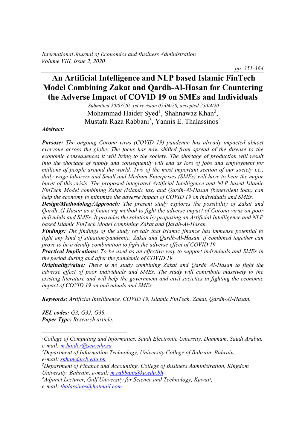 An Artificial Intelligence and NLP Based Islamic Fintech Model