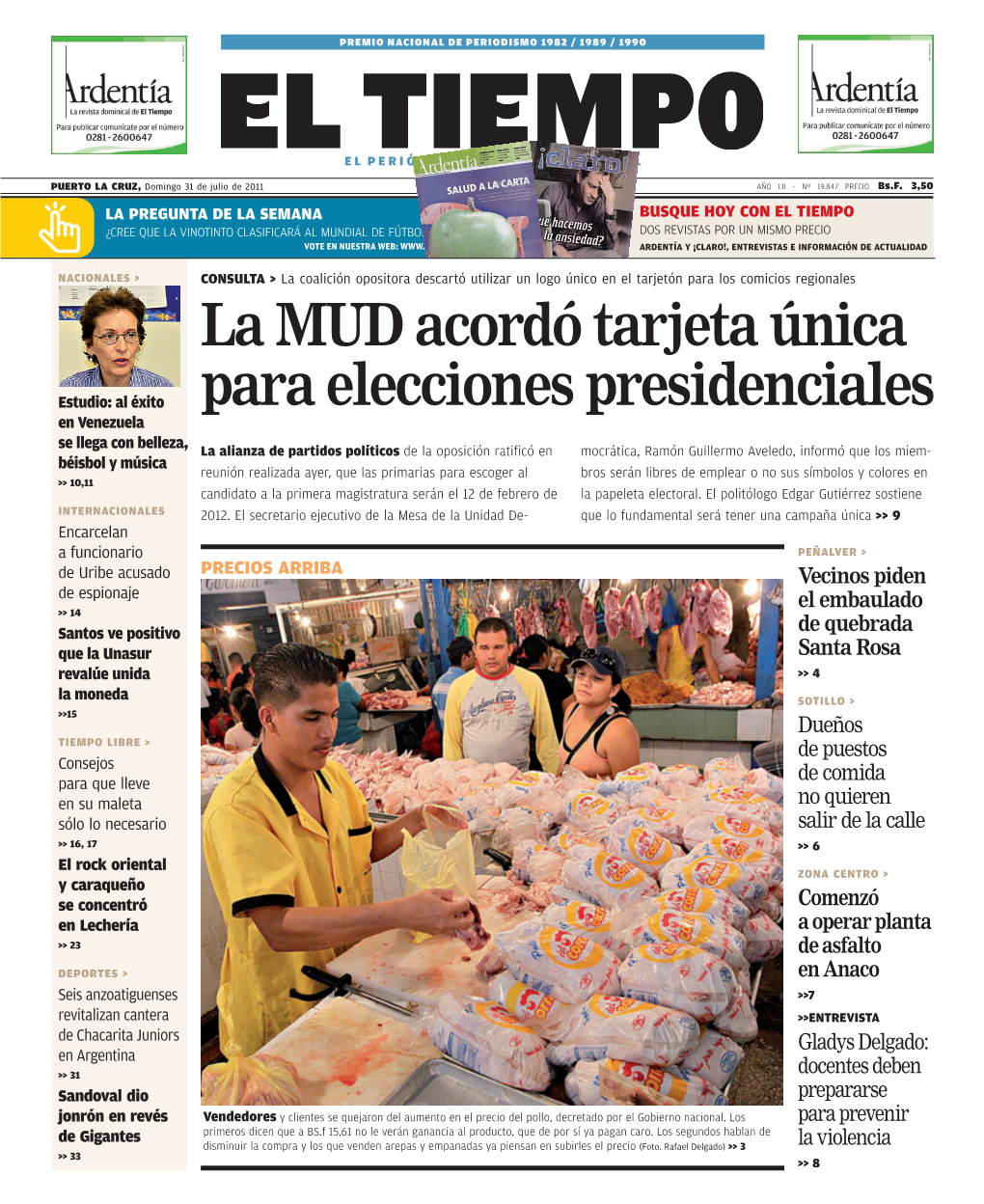 La MUD Acordó Tarjeta Única Para Elecciones Presidenciales