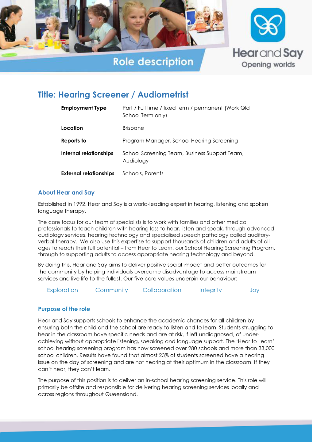 Hearing Screener / Audiometrist